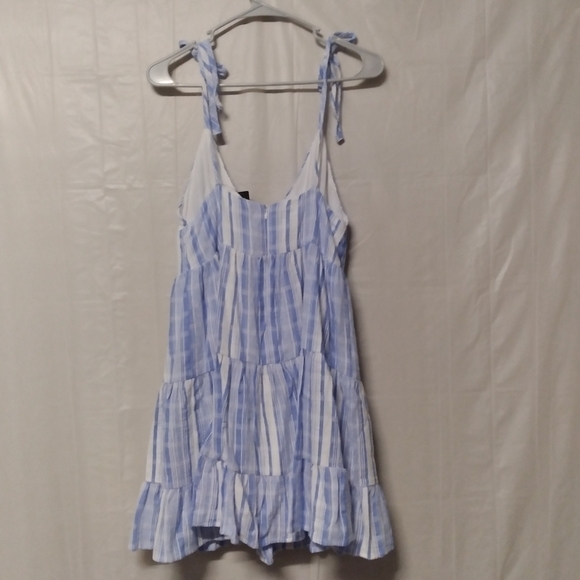Lulus Shore of Yourself Blue Striped Mini Dress Medium - Picture 7 of 11